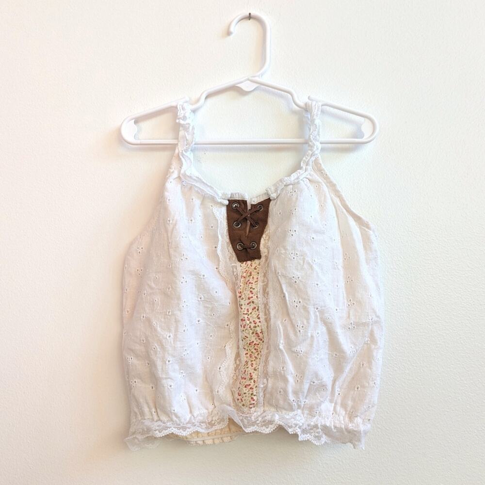 Vtg Y2K Mary Kate and Ashley 7/8 Crop Tank Top Boho